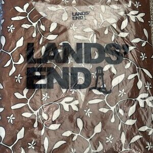 Lands' End Women's Cotton Jersey Notch Neck Dress Medium NIP